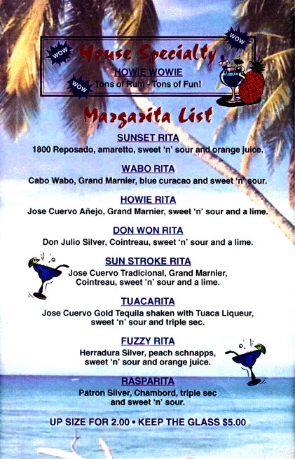 House Specialty and Margaritas